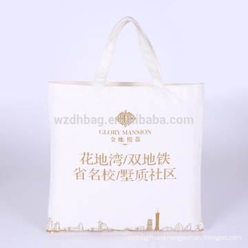 Reusable Durable Printed Natural Color Grocery Canvas Cotton Shopping Tote Bag Promotion